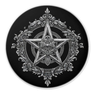Sierlijke Barokstijl Gotische Pentagram Keramische Knop