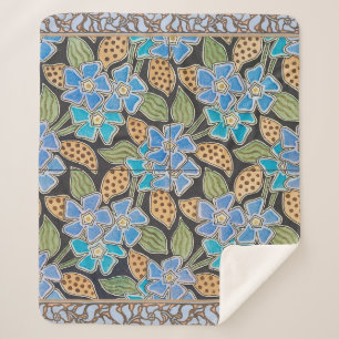 Sierlijke Blauwe Ereprijs Bloemrijke Klassieke Art Sherpa Deken