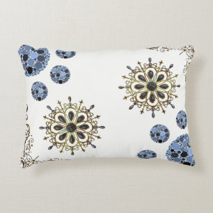 Sierlijke blauwe & gouden decoratieve kussen