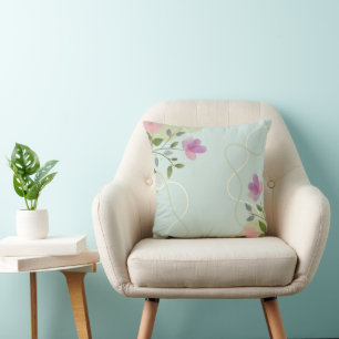 Sierlijke bloem Blauw Home Decor Pastels Kussen
