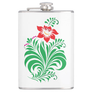 Sierlijke Bloem Ontwerp – Elegant Heupfles
