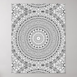 Sierlijke bloembladringen kleurplaat patroonontwer poster