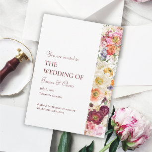 SIERLIJKE Bloemen Huwelijksuitnodiging 002 Kaart
