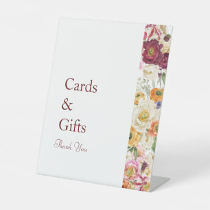 SIERLIJKE BLOEMEN Kaarten & Cadeaubordje Reclamebord Met Voetstuk