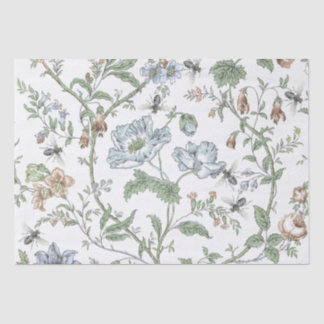 Sierlijke Bloemen met Honingbijen Pastel Tissuepapier