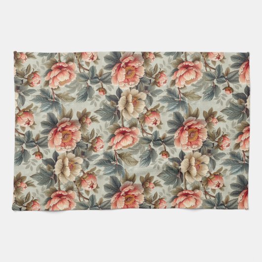sierlijke bloemen theedoek (Horizontaal)