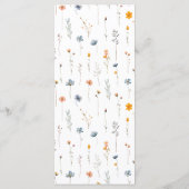 Sierlijke Bloemen Wildflower bruiloft Menu (Achterkant)