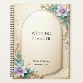 Sierlijke bloemrijke lijst met parels planner