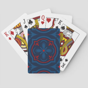 Sierlijke bloemtegels patroon pokerkaarten
