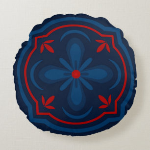 Sierlijke bloemtegels patroon rond kussen
