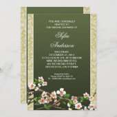  sierlijke bloesems bruidsdouche uitnodiging (Voorkant / Achterkant)