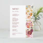 SIERLIJKE Blooms Bruiloft Menu (Staand voorkant)