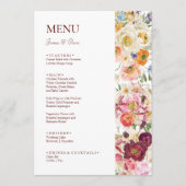 SIERLIJKE Blooms Bruiloft Menu (Voorkant)