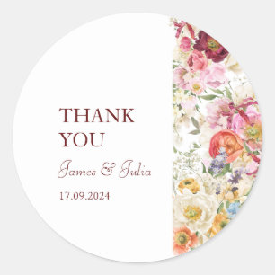 SIERLIJKE Blooms Bruiloft Ronde Sticker