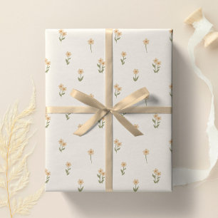Sierlijke Boho Ditsy Bloemige Cottagecore Beige Cadeaupapier