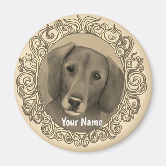 Sierlijke Dachshund Magneet (Voorkant)