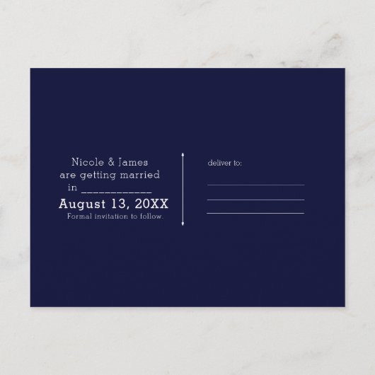 Sierlijke Diamanten Anker Bling Glam Save the Date Aankondigingskaart (Achterkant)