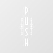 Sierlijke duwdeur sticker, raamsticker (Vel)