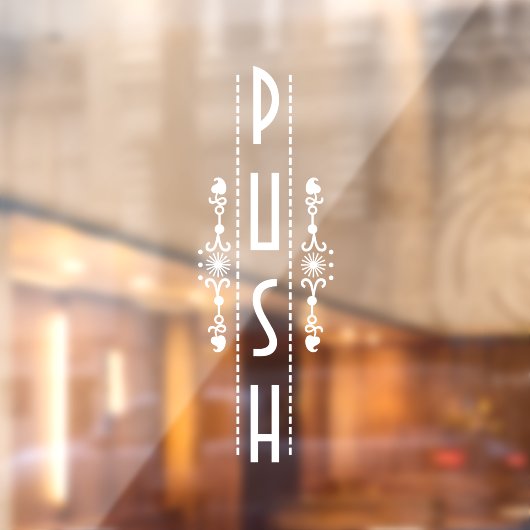 Sierlijke duwdeur sticker, raamsticker (Vel 2)