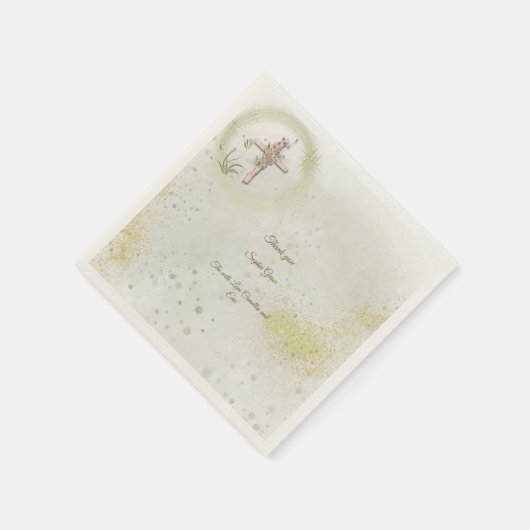 Sierlijke en sprankelende kruisdoop papieren serve servet (Hoek)