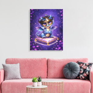 Sierlijke Fantasie Draak Canvas Wand Kunst Afdruk