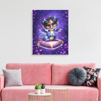 Sierlijke Fantasie Draak Canvas Wand Kunst Afdruk