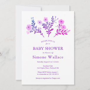 Sierlijke Florals Elegant Chic CUSTOM BABY SHOWER Kaart
