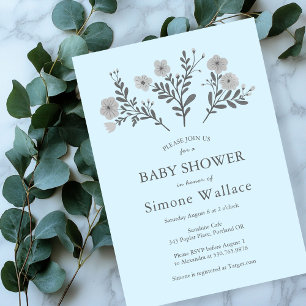 Sierlijke Florals Elegant Chic CUSTOM BABY SHOWER Kaart