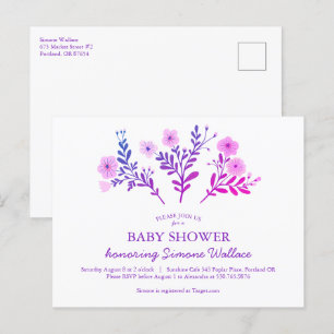 Sierlijke Florals Elegant Chic CUSTOM BABY SHOWER Uitnodiging Briefkaart