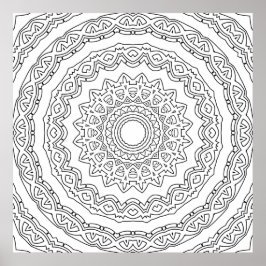 Sierlijke gelaagde mandala met gedetailleerde gesc poster
