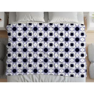 Sierlijke geometrisch gevormde babyblauwe ster fleece deken