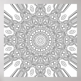 Sierlijke geometrische mandala met gefacetteerde l poster