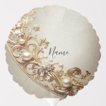 Sierlijke Gouden Bloemige Ballon