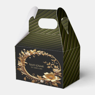 Sierlijke gouden bloemrijke lijst favorieten doos bedankdoosjes