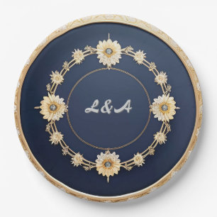Sierlijke Gouden Cirkelvormige Decoratieve Lijst Papieren Bordje