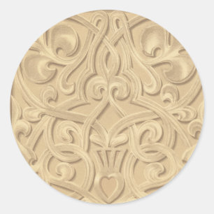 Sierlijke Gouden Rolwerk Sticker