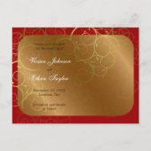 Sierlijke gouden spiraal wijnstok Save the Date Br Aankondigingskaart (Achterkant)