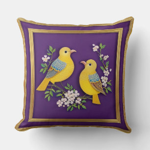 Sierlijke Gouden Vogel Worp Kussen Luxe Huisdecora