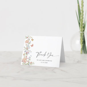 Sierlijke Grace Pastel Blush Bloemige Trouw Dank J Bedankkaart