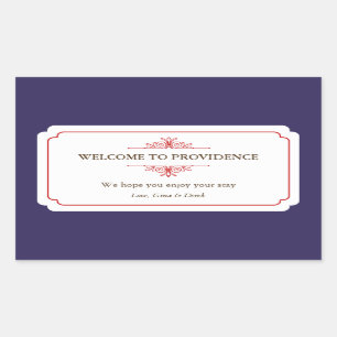 Sierlijke grens rood marine blauw uit stad gift ba rechthoekige sticker