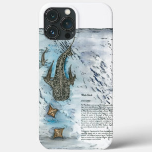 sierlijke hand geschilderd walvis haai iPhone 13 pro max hoesje