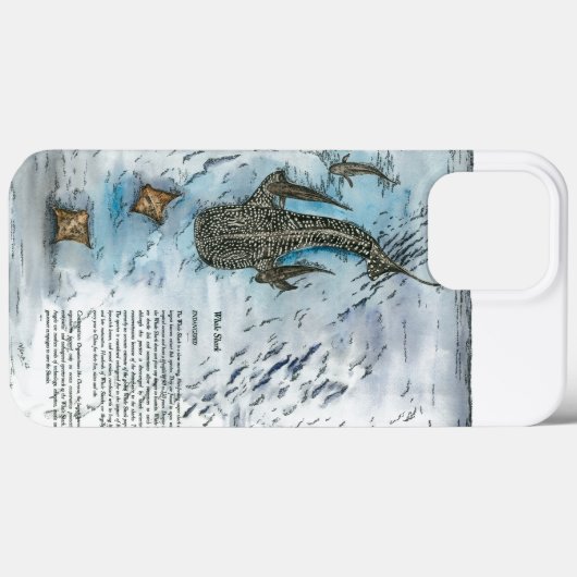 sierlijke hand geschilderd walvis haai Case-Mate iPhone case (Achterkant (horizontaal))