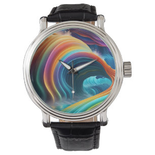 Sierlijke heldere regenboog waterval horloge