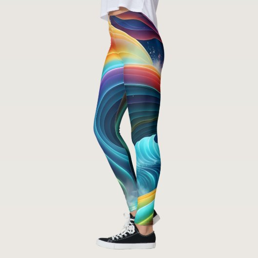 Sierlijke heldere regenboog waterval leggings (Links)