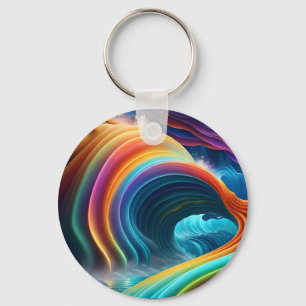 Sierlijke heldere regenboog waterval sleutelhanger