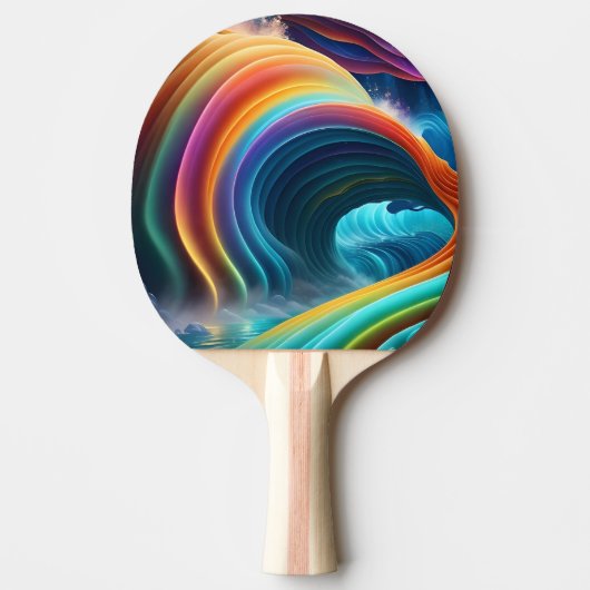 Sierlijke heldere regenboog waterval tafeltennisbatje (Voorkant)