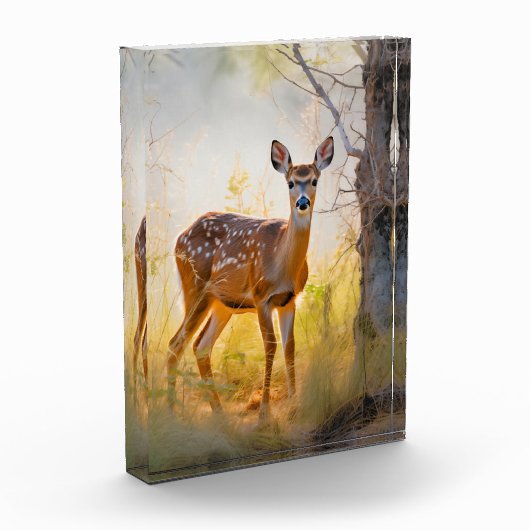 Sierlijke herten in het bos Natuur ontwerp Fotoblokken (Links)