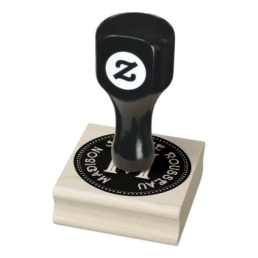 Sierlijke Initiaal Naam Monogram Rubberstempel (Stempel)