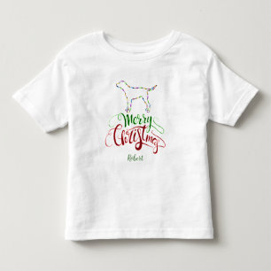 Sierlijke Kerst Lichtjes Honden Monogram Kinder Shirts