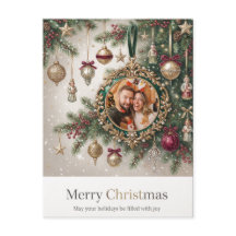 Sierlijke Kerst Ornament Foto Sjabloon 